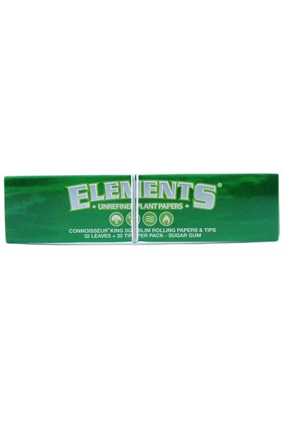 ELEMENTS Papers Foite + 32 Filtre Elements Green Connoisseur din canepa nealbita King Size 110mm x32