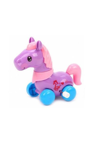 dalimag Interactive Toy Horse, 10 x 9 cm, Wind-up Key, Purple,