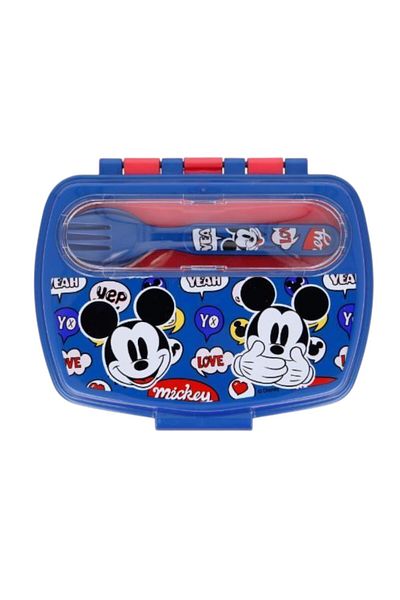 Mickey Mouse Sandwich box with cutlery, BPA-free, multicolor, 17x14x6 cm, Mickey Mouse