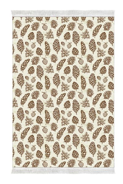 Alanur Home Αντιολισθητική βάση Djt Σετ τουαλέτας Trend Fringed Vintage AL5014 Μπεζ