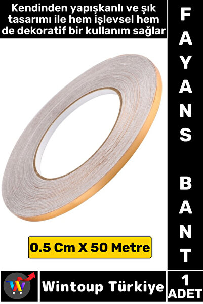 Long Life Self Adhesive Tile Floor Tiles Joint 0.5 Cm X 50 Meters Gold Strip Tape