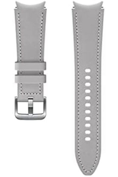 Samsung Watch Strap Hybrid Leather Band - Official Watch Strap - 20mm - M/L - Silver