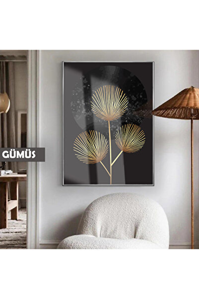 Harikabirev HARİKABİREV | MODEL ABSTRACT SILUETĂ DE PLANTĂ DE BUMBAC 01 | TABLA DE STICLA TEMPLATA CU CADRU, SIMPLE, VERTICALA