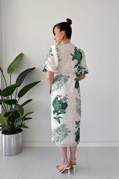 MaziButik Φόρεμα Wrap Floral Πράσινο