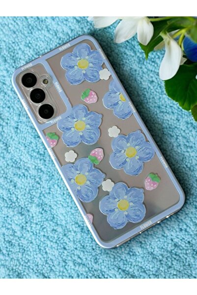 Merwish Samsung Galaxy A16 Compatible Purple Flower Pattern Transparent Case Cover