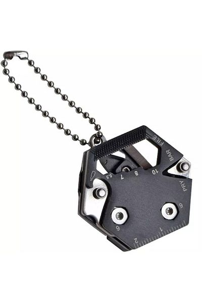 dalimag Multifunctional Keyring, Folding Pocket Knife, 7 Functions, Black,