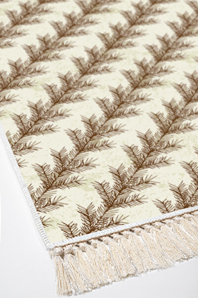 Alanur Home Non-Slip Base Djt Toilet Set Star Leather Fringed Vintage Al5010 Beige