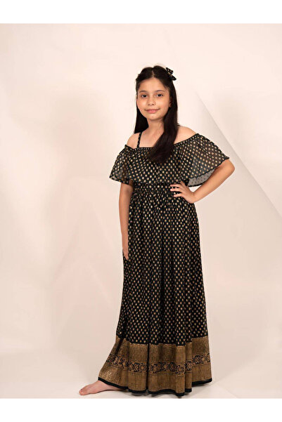 Maithili By Styli Printed A-Line Off Shoulder Maxi Dress