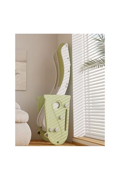 FULLJOY Foldable Penguin Slide with Basketball Hoop 175*47*77cm