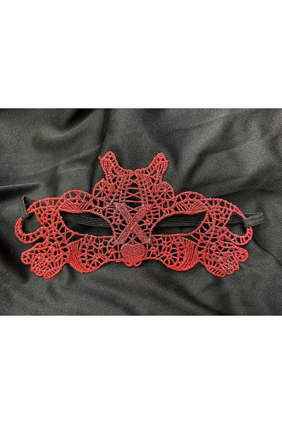 PRATİKOBA Red lace masquerade mask double sided no 10