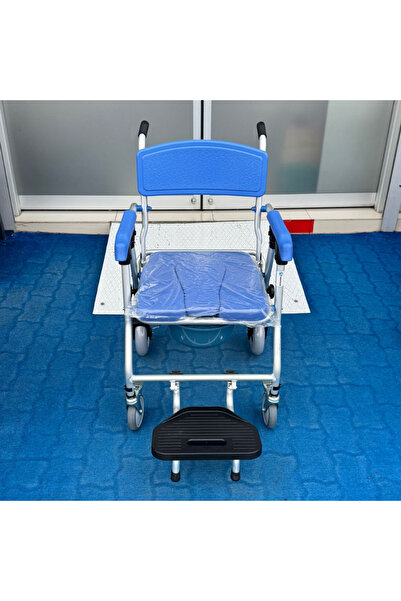 BEMOR BME310 Mavi Alüminyum Banyo Tuvalet Tekerlekli Sandalyesi