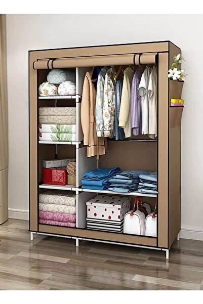 Primo Plus Portable Canvas Fabric Wardrobe Organizer 59.5x38x61.5 Cm