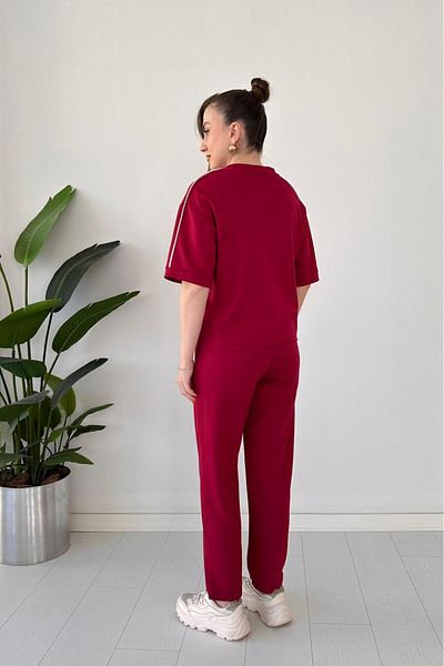 MaziButik Çimalı Modal Suit Claret Red