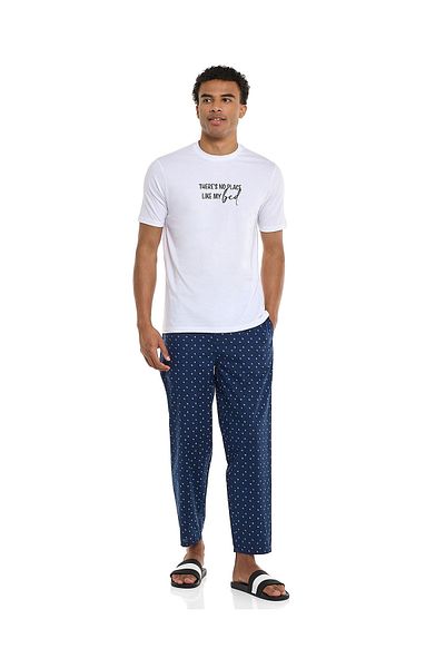 R&B White MNW- KNITTED TEE WOVEN PANT-S-XXL