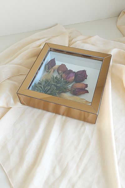 Verda Çerçeve 20X20X5 cm Bronze Plexiglass Covered Memory Frame! New Fashion Flower Memory Frame!