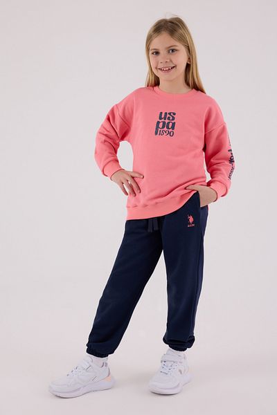 U.S. Polo Assn. Σετ αθλητικής φόρμας με άδεια για κορίτσια κάτω από 2 τεμάχια
