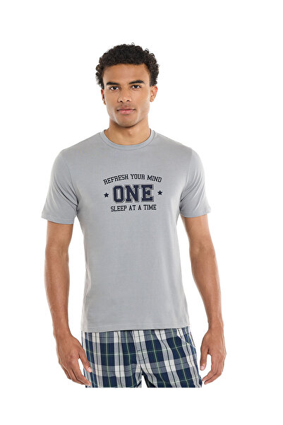 R&B Grey Melange MNW- KNITTED TEE WOVEN PANT-S-XXL