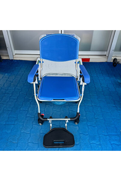 BEMOR Banyo Tuvalet Tekerlekli Sandalyesi – Alüminyum, Tuvaletli, Mavi Hasta ...