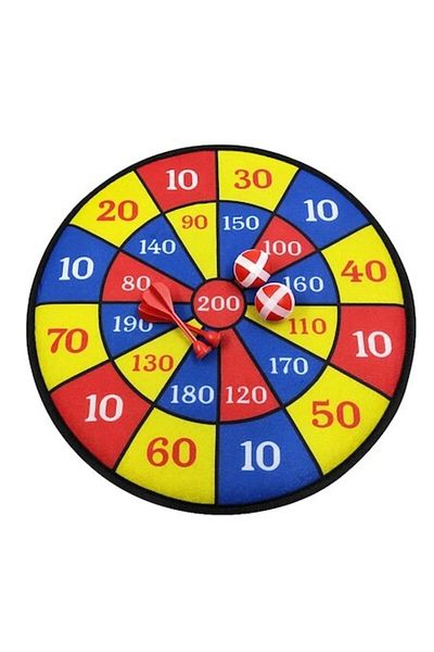 dalimag Dart Game with 2 Balls and 2 Velcro Arrows, Multicolor, 28 cm, for Kids,