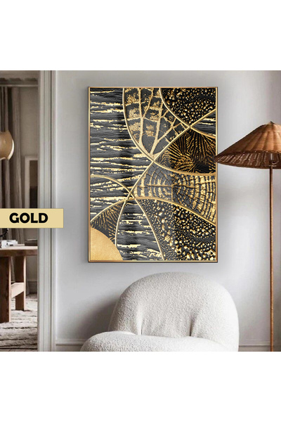 Harikabirev HARİKABİREV | 02 MODEL GEOMETRIC ETNIC ABSTRACT NEGRU-AUR | TABLA DE STICLA TEMPLATA CU CADRU, SIMPLE, VERTICALA