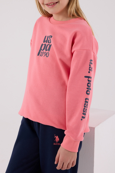 U.S. Polo Assn. Lisanslı Kız Çocuk Alt Üst 2 Parça Eşofman Takımı