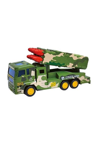 dalimag Military Truck, Missile Launcher with 6 Wheels, 28 cm x 8 cm x 10 cm, Green, for Kids