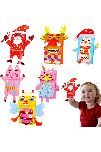 JINGYOU Set of 6 paper figurines, multicolor, 23 x 33 cm