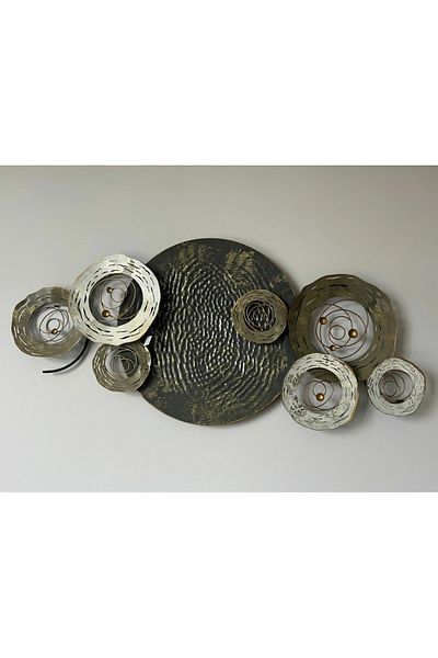 LUXXO Decorațiune de perete metalică Petra, 130x61cm, multicoloră