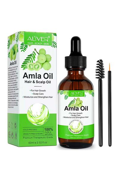 ALİVER Ulei de Amla Premium 100% pentru creșterea și întărirea părului, tratament pentru scalp, 60 ml
