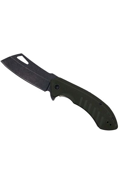 dalimag Cuțit pliabil cu lamă dreaptă, mâner aderent, 20 cm, verde, prindere la curea,