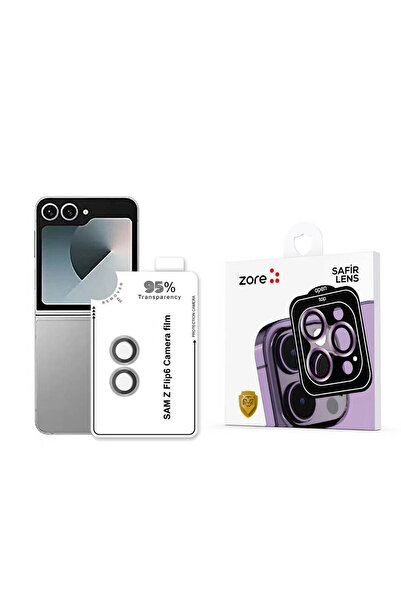 TEKNOCEP Galaxy Z Flip 6 Tknc Cl-11 Sapphire Anti-Fingerprint Anti-Reflective Camera Lens Protector-Silver