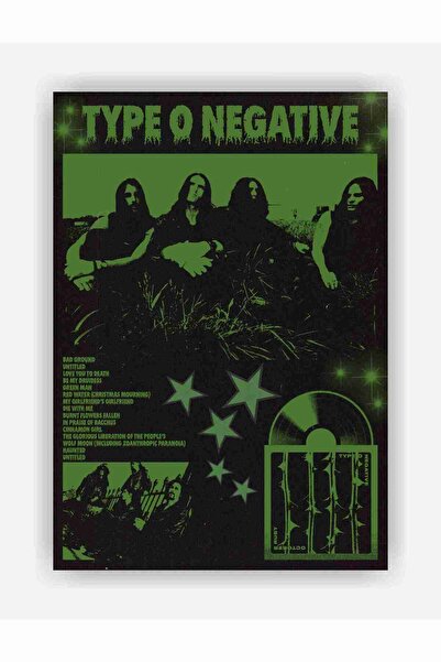 fırsatlar diyarı Type O Negative Heavy Gotik Metal Müzik Kağıt Poster - Çerçe...