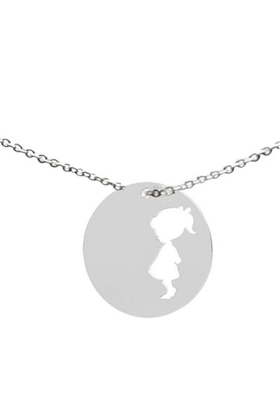 dalimag Brățară din argint 925, disc decupat cu talisman pentru fetițe, 19 cm,