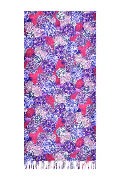 DACSHOP Painted scarf D, Dacali, cashmere, garnet/purple