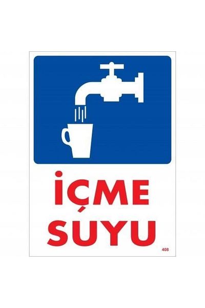 PRATİKOBA Drinking Water Warning Sign 25x35 CODE: 408