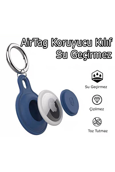 EDELFU AirTag Uyumlu Su Geçirmez Silikon Koruyucu Kılıf – Anahtarlık Askılı