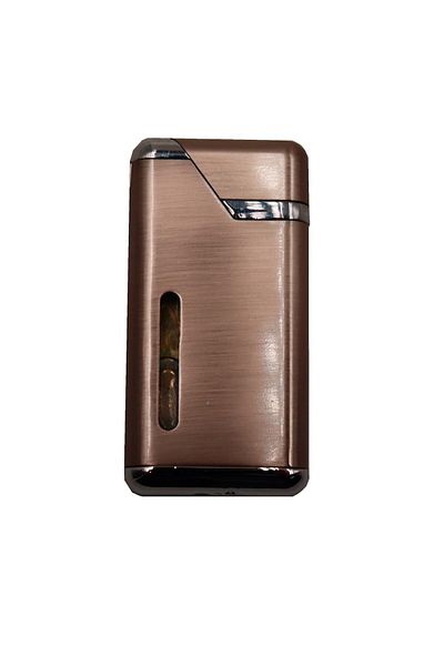 dalimag Gas Lighter with Cap Opening, Adjustable Flame, Refillable, Windproof, Gray, 6 cm