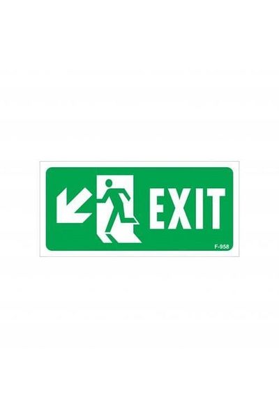 PRATİKOBA Exit Left Down Warning Sign 17.5x25 CODE: 958