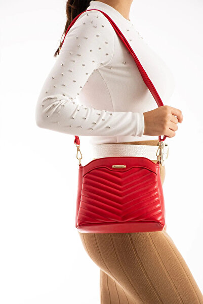 Sanmorris حقيبة كتف نسائية مبطنة من الجلد مكونة من 4 أقسام وحزام متقاطع قابل للتعديل مقاس 17 × 22