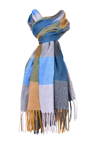 DACSHOP Unisex cashmere scarf P 9, Dacali, blue/gray
