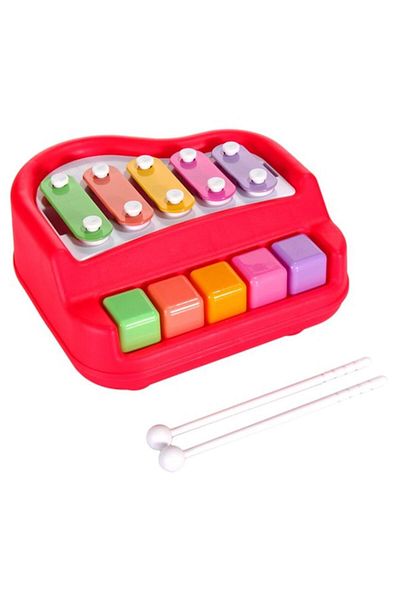 Mark.B7 Children's Toy, Mini Xylophone, Red/Multicolor