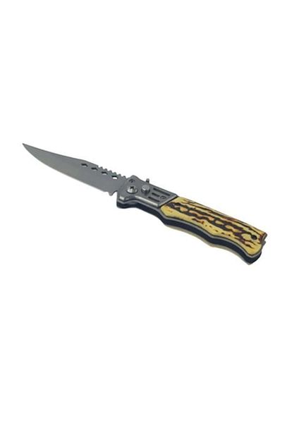 dalimag Automatic Opening Pocket Knife, Romb Patterns, Bone Imitation, 20 x 4 cm