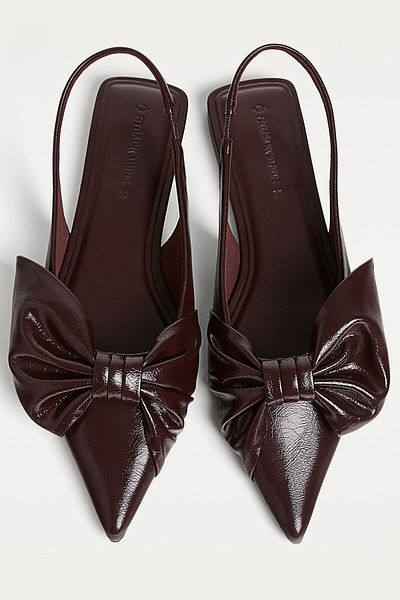 Stradivarius Flat slingback shoes with bow