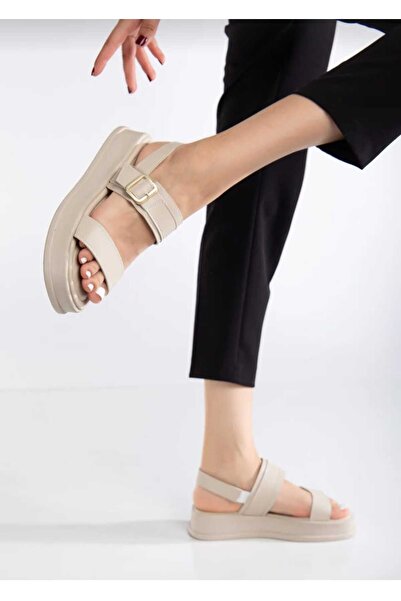 Dubais Shoes أحذية نسائية صندل كاجوال بحزام مزدوج ومشبك جانبي - حاصل على رقم ...