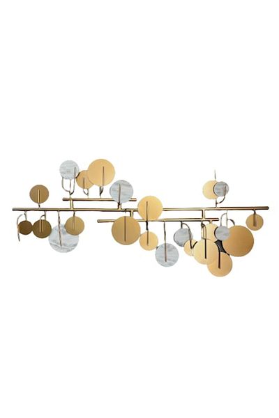 LUXXO Decoratiune de perete, metalica, Modern Gold, 120x57cm, Auriu/Aspect marmura