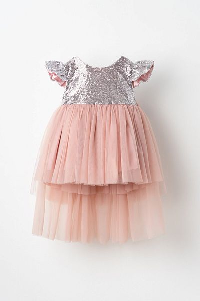 Banamio Tesia Back Long Tulle Skirt Detail Bow Sequin Puffy Special Occasion Dress