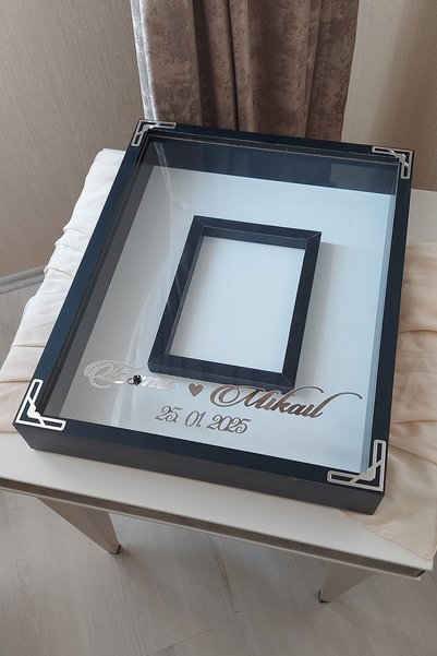 Verda Çerçeve Rama de memorie cu trandafir alb 40x50 Cm! Rama foto! Rama de m...