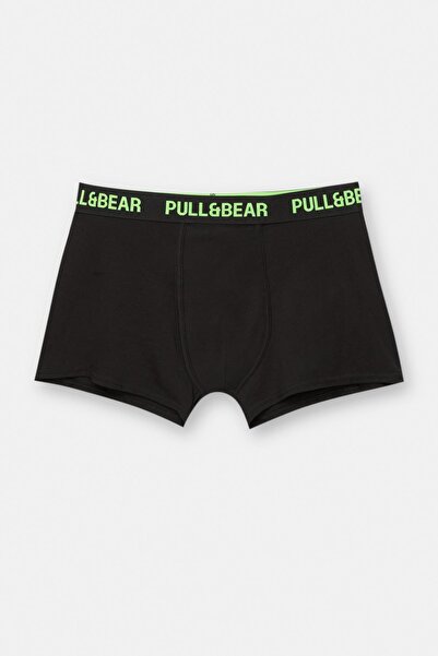 Pull & Bear 3'lü flüor belli siyah boxer paketi