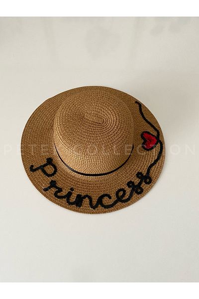 Petek Collection Straw Beach Children's Hat with "Princess" (1-9 Years)