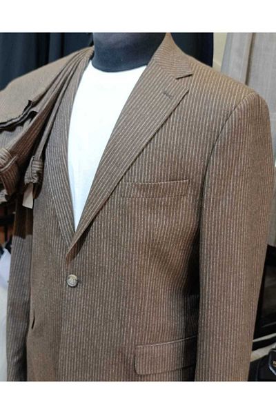 Ted Davıd Brown Striped Modern Suit